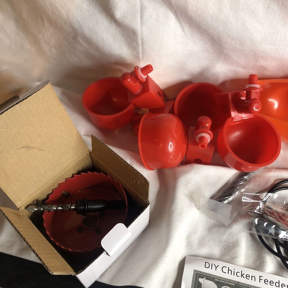 8PCS Chicken Feeder/Water Feeder, Gravity No Waste Poultry Feeder 4 Ports, 1 Bit - Picture 3 of 7